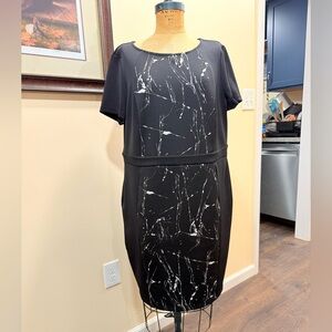 Black and White Marble Print Dress
